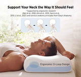 Cervical Neck Pillow - Memory Foam Pillows for Ergonomic Orthopedic Pillow for Neck Pain Relief, Double - Sided Design Shape Gently Cradles Head & Provides for Side & Back Sleepers