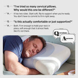 Cervical Neck Pillow - Memory Foam Pillows for Ergonomic Orthopedic Pillow for Neck Pain Relief, Double - Sided Design Shape Gently Cradles Head & Provides for Side & Back Sleepers