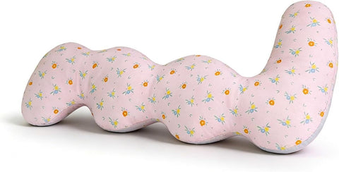 Long Rectangular Leg Pillow for Side Sleeping, Breathable Summer Cushion with Removable Washable Cover, Slim Lightweight Support Pillow for Bed Sofa Couch Travel Use - Pink - Size 130cm