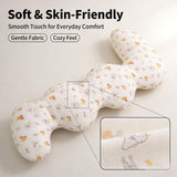 Long Rectangular Leg Pillow for Side Sleeping, Breathable Summer Cushion with Removable Washable Cover, Slim Lightweight Support Pillow for Bed Sofa Couch Travel Use - Pink - Size 130cm