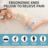 Side Sleeper Knee Pillow, Memory Foam Leg Pillow, Ergonomic Between Leg Pillow Eases Back Hip Pain, Spine Alignment Sciatica Relief, Knee Pillow with Ice Silk Cover and Elastic Strap - White - Size 10in*9in In Australia - Darrahopens