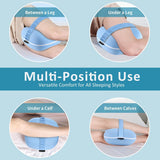 Side Sleeper Knee Pillow, Memory Foam Leg Pillow, Ergonomic Between Leg Pillow Eases Back Hip Pain, Spine Alignment Sciatica Relief, Knee Pillow with Ice Silk Cover and Elastic Strap - Blue - Size 10in*9in In Australia - Darrahopens
