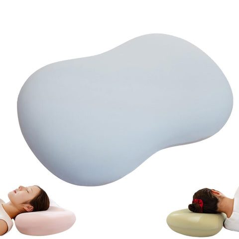 12.5*7.8*3.5inch Ice Silk Neck Support Pillow,Soft Ergonomic Memory Foam Pillow for Side Sleeper,Slow Rebound Head Neck Pillow with Washable Cover - Blue - Size 12.5*7.8*3.5inch