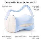 Knee Pillow for Side Sleepers, Memory Foam Leg Pillow with Adjustable & Detachable Strap, Ergonomic Support for Back, Hip, Knee, Sciatica Pain Relief - Gray - Size 30cm*21cm