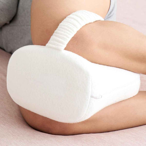 Knee Pillow for Side Sleepers, Memory Foam Leg Pillow with Adjustable & Detachable Strap, Ergonomic Support for Back, Hip, Knee, Sciatica Pain Relief - White - Size 30cm*21cm In Australia - Darrahopens