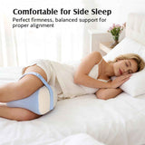 Knee Pillow for Side Sleepers, Memory Foam Leg Pillow with Adjustable & Detachable Strap, Ergonomic Support for Back, Hip, Knee, Sciatica Pain Relief - White - Size 30cm*21cm In Australia - Darrahopens