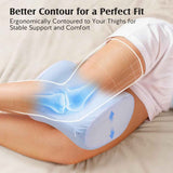 Knee Pillow for Side Sleepers, Memory Foam Leg Pillow with Adjustable & Detachable Strap, Ergonomic Support for Back, Hip, Knee, Sciatica Pain Relief - White - Size 30cm*21cm In Australia - Darrahopens