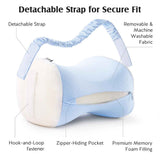Knee Pillow for Side Sleepers, Memory Foam Leg Pillow with Adjustable & Detachable Strap, Ergonomic Support for Back, Hip, Knee, Sciatica Pain Relief - White - Size 30cm*21cm In Australia - Darrahopens