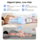 Knee Pillow for Side Sleepers, Memory Foam Leg Pillow with Adjustable & Detachable Strap, Ergonomic Support for Back, Hip, Knee, Sciatica Pain Relief - White - Size 30cm*21cm