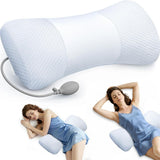 Inflatable Lumbar Support Pillow for Bed with Customized Lower Back Pain Relief & Support, Memory Foam Back Support for Side & Back Sleeping, Bed Pillow for Driving, Resting, Breathable Cover In Australia - Darrahopens