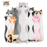 Long Cat Plush Pillow Cat Plush Toy PP Fabric Pillow Soft Cat Pillow Cat-Themed - Gray - Size 51.2 In Australia - Darrahopens