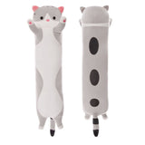 Long Cat Plush Pillow Cat Plush Toy PP Fabric Pillow Soft Cat Pillow Cat-Themed - Gray - Size 59