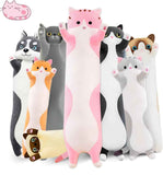Long Cat Plush Pillow Cat Plush Toy PP Fabric Pillow Soft Cat Pillow Cat-Themed - Pink - Size 19.7in In Australia - Darrahopens