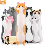 Long Cat Plush Pillow Cat Plush Toy PP Fabric Pillow Soft Cat Pillow Cat-Themed - Yellow - Size 43.3in In Australia - Darrahopens