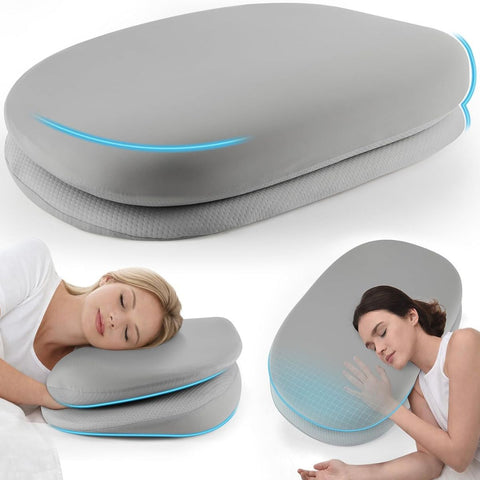 Cooling Memory Foam Pillow – 6-in-1 Adjustable Height & Firmness for All Sleep Positions (Gray) In Australia - Darrahopens
