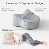 Legacy Leg & Knee Foam Support Pillow for Side Sleepers Soothing Relief for Back, Hips, Knees, Joints, Nerves & Muscles - Gray - Size 25.5cm*23cm
