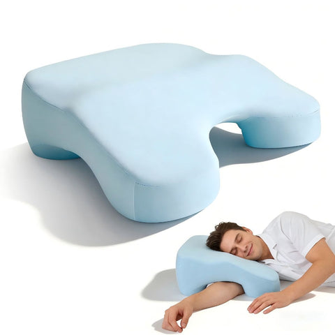 Side Sleeper Pillow for Adults with Arm Holes, Slow Rebound Memory Foam Arm Pillow for Comfortable Neck and Shoulder Support, Multi-Position Sleeping Pillow for Side Back Stomach Sleepers - Blue - Size 58cm*40cm*42cm