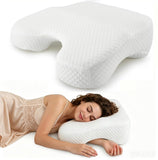 Side Sleeper Pillow for Adults with Arm Holes, Slow Rebound Memory Foam Arm Pillow for Comfortable Neck and Shoulder Support, Multi-Position Sleeping Pillow for Side Back Stomach Sleepers - White - Size 58cm*40cm*42cm In Australia - Darrahopens