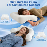 Side Sleeper Pillow for Adults with Arm Holes, Slow Rebound Memory Foam Arm Pillow for Comfortable Neck and Shoulder Support, Multi-Position Sleeping Pillow for Side Back Stomach Sleepers - White - Size 58cm*40cm*42cm In Australia - Darrahopens