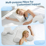 Side Sleeper Pillow for Adults with Arm Holes, Slow Rebound Memory Foam Arm Pillow for Comfortable Neck and Shoulder Support, Multi-Position Sleeping Pillow for Side Back Stomach Sleepers - White - Size 58cm*40cm*42cm In Australia - Darrahopens