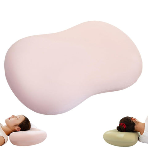 12.5*7.8*3.5inch Ice Silk Neck Support Pillow,Soft Ergonomic Memory Foam Pillow for Side Sleeper,Slow Rebound Head Neck Pillow with Washable Cover - Pink - Size 12.5*7.8*3.5inch