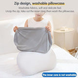 21.6*13.7*3.5inch Ice Silk Neck Support Pillow,Soft Ergonomic Memory Foam Pillow for Side Sleeper,Slow Rebound Head Neck Pillow with Washable Cover - Pink - Size 21.6*13.7*3.5inch