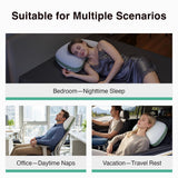 Tencel Side Sleeper Pillow for Neck and Shoulder Pain, Curved Crescent Design with Adjustable Shredded Memory Foam, Silk-Like Soft Cover for Face & Hair Care, Queen