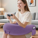 Reading Lap Pillow Ergonomic U Shape Cushion | Reading Pillow for Bed for Adults Elbow Rest Reduces Fatigue Desk Couch Floor Sofa Sitting Working Crocheting Writing - Gray - Size 40cm*34cm