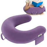 Reading Lap Pillow Ergonomic U Shape Cushion | Reading Pillow for Bed for Adults Elbow Rest Reduces Fatigue Desk Couch Floor Sofa Sitting Working Crocheting Writing - Purple - Size 40cm*34cm In Australia - Darrahopens