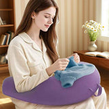 Reading Lap Pillow Ergonomic U Shape Cushion | Reading Pillow for Bed for Adults Elbow Rest Reduces Fatigue Desk Couch Floor Sofa Sitting Working Crocheting Writing - Purple - Size 40cm*34cm In Australia - Darrahopens