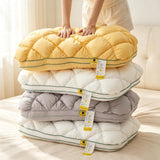 Mellow Sleep Pillow Puff, Pineapple Bun Fluffy Quilted Bed Pillow for Hot Sleepers, Cooling Marshmallow-Soft Sleeping Cushion, Comfy College Dorm Essentials and Cute Room Decor - Gray - Size 74cm*48cm