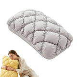 Mellow Sleep Pillow Puff, Pineapple Bun Fluffy Quilted Bed Pillow for Hot Sleepers, Cooling Marshmallow-Soft Sleeping Cushion, Comfy College Dorm Essentials and Cute Room Decor - White - Size 74cm*48cm