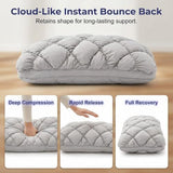Mellow Sleep Pillow Puff, Pineapple Bun Fluffy Quilted Bed Pillow for Hot Sleepers, Cooling Marshmallow-Soft Sleeping Cushion, Comfy College Dorm Essentials and Cute Room Decor - Yellow - Size 74cm*48cm