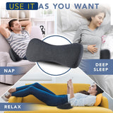 Lumbar Support Pillow for Sleeping Memory Foam Lumbar Pillow for Lower Back Pain Relief Back Support Pillow for Side,Back and Stomach Sleepers-Bed Wedge Bolster Pillow Bed Rest Pillow(Gray)