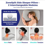 Side Sleeper Pillow - Face & Neck Relief, Dual-Mode 2-in-1, 60D Memory Foam, Dual-Height: 4" & 5", Cervical Support for Side Sleepers, Cooling Washable Cover - Gray - Size 60cm*38cm