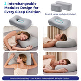 Side Sleeper Pillow - Face & Neck Relief, Dual-Mode 2-in-1, 60D Memory Foam, Dual-Height: 4" & 5", Cervical Support for Side Sleepers, Cooling Washable Cover - White - Size 60cm*38cm