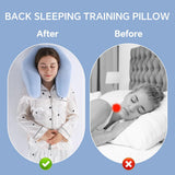 Back Sleeping Training Pillow, Memory Foam Beauty Pillow with Adjustable Height, Neck & Shoulder Support, 2 Washable Covers, Blue In Australia - Darrahopens
