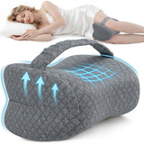 Knee Pillow for Side Sleepers, Supportive Memory Foam Leg Pillow for Side Sleeping with Elastic Strap, Heart-Shape Pillow Between Legs for Pain Relief on Sciatica, Hip Joints - Dark Gray - Size 10.6in*11in In Australia - Darrahopens
