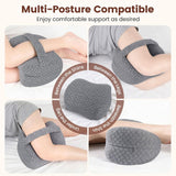 Knee Pillow for Side Sleepers, Supportive Memory Foam Leg Pillow for Side Sleeping with Elastic Strap, Heart-Shape Pillow Between Legs for Pain Relief on Sciatica, Hip Joints - Dark Gray - Size 10.6in*11in In Australia - Darrahopens