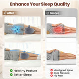 Knee Pillow for Side Sleepers, Supportive Memory Foam Leg Pillow for Side Sleeping with Elastic Strap, Heart-Shape Pillow Between Legs for Pain Relief on Sciatica, Hip Joints - White - Size 10.6in*11in In Australia - Darrahopens