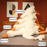 Giant White Goose Plush Pillow Soft Fabric Pillow Sleeping Companion Hugging - White - Size 35in