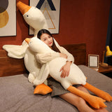 Giant White Goose Plush Pillow Soft Fabric Pillow Sleeping Companion Hugging - White - Size 35in