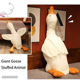 Giant White Goose Plush Pillow Soft Fabric Pillow Sleeping Companion Hugging - White - Size 51in