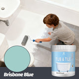 Tub & Tile Paint: Waterproof, Non-Slip, Eco-Friendly for Ceramic Surfaces – Ideal for Bathrooms, Kitchens, Showers, Tiles, Sinks, Countertops, Bathtubs, Floor Tiles, and DIY Home Renovation - Blue Gray - Size 300g