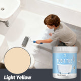 Tub & Tile Paint: Waterproof, Non-Slip, Eco-Friendly for Ceramic Surfaces – Ideal for Bathrooms, Kitchens, Showers, Tiles, Sinks, Countertops, Bathtubs, Floor Tiles, and DIY Home Renovation - Cream White - Size 300g