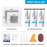 Spackle Wall Repair Kit, 3-Pack Wall Mending Agent with Tools | Includes Scraper, Sandpaper, And Aluminum Patches. For Cracks And Nail Holes - White - Size 3 Pack