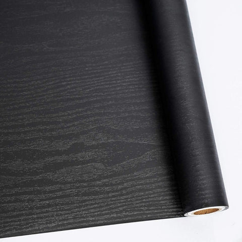 Black Wood Contact Paper Wood Grain Peel and Stick Countertops Waterproof Counter Top Contact Paper Wood Wallpaper Brown Walnut Vinyl Wrap for Cabinets Desk Wallpaper Removable Veneer 15.8inx78.8in