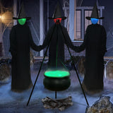 Halloween Decorations Outdoor - Large Witches Cauldron on 54" Tripod | Hocus Pocus Candy Bucket, Halloween Decor, Black Plastic Bowl, Home Party Room Decor , Indoor Outside Yard Lawn Use