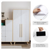 Matte White Contact Paper Wood Grain Peel and Stick Countertops Waterproof Counter Top Contact Paper Wood Wallpaper Brown Walnut Vinyl Wrap for Cabinets Desk Wallpaper Removable Veneer 15.8inx78.8in