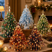 New DIY Beaded Christmas Tree Kit, Handmade Mini Desk Xmas Bead Art, 3D Crystal Bead Christmas Tree Making Kit, Colorful Beads&Wire,Holiday Tabletop Decoration - 5pcs Mix - Size 20.5*12*3cm